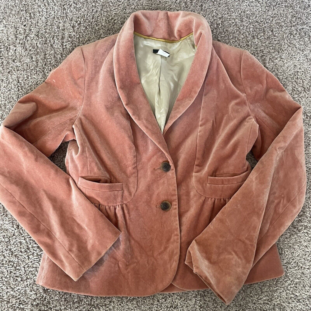 J. Crew Factory Pink Velvet Blazer